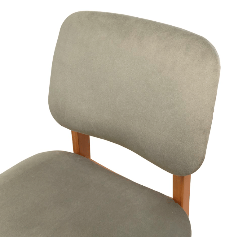 เก้าอี้ทานข้าวไม้ยางพารา เบาะกำมะหยี่ MAAI DESIGN รุ่น AIKO CHAIR สีโอ๊ค_4